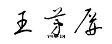 梁錦英王芳屏草書個性簽名怎么寫