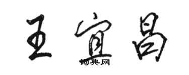 駱恆光王宜昌行書個性簽名怎么寫