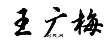 胡問遂王廣梅行書個性簽名怎么寫