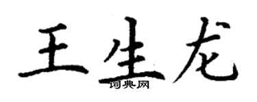 丁謙王生龍楷書個性簽名怎么寫