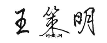 駱恆光王策明行書個性簽名怎么寫