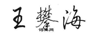 駱恆光王攀海行書個性簽名怎么寫