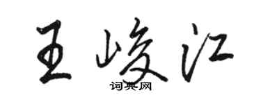 駱恆光王峻江行書個性簽名怎么寫