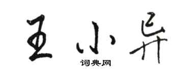 駱恆光王小異行書個性簽名怎么寫
