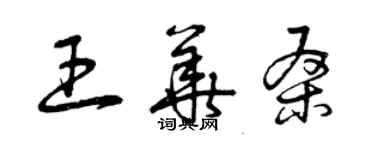 曾慶福王華桑草書個性簽名怎么寫