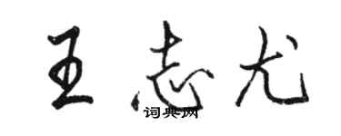 駱恆光王志尤行書個性簽名怎么寫