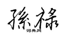 王正良孫祿行書個性簽名怎么寫