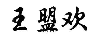 胡問遂王盟歡行書個性簽名怎么寫