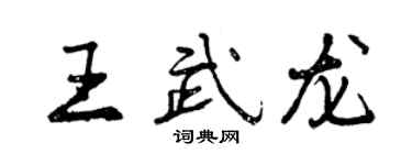 曾慶福王武龍行書個性簽名怎么寫
