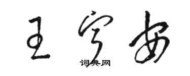 駱恆光王寧安草書個性簽名怎么寫