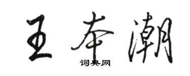 駱恆光王本潮行書個性簽名怎么寫
