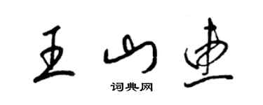 梁錦英王山惠草書個性簽名怎么寫