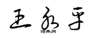 曾慶福王水平草書個性簽名怎么寫