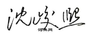 駱恆光沈峻熙草書個性簽名怎么寫