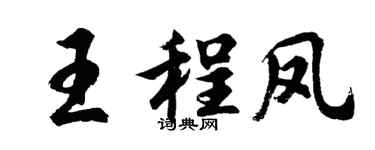 胡問遂王程鳳行書個性簽名怎么寫