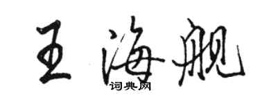 駱恆光王海艦行書個性簽名怎么寫