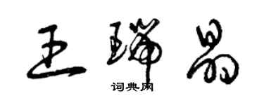 曾慶福王瑞晶草書個性簽名怎么寫