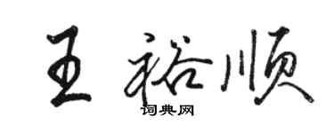 駱恆光王裕順行書個性簽名怎么寫