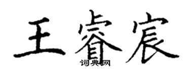丁謙王睿宸楷書個性簽名怎么寫
