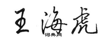 駱恆光王海虎行書個性簽名怎么寫