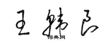 駱恆光王韓良草書個性簽名怎么寫