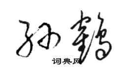 駱恆光孫鶴草書個性簽名怎么寫