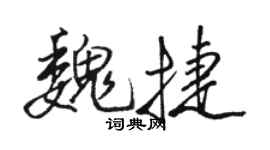 駱恆光魏捷行書個性簽名怎么寫