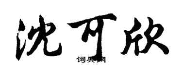 胡問遂沈可欣行書個性簽名怎么寫