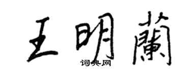 王正良王明蘭行書個性簽名怎么寫