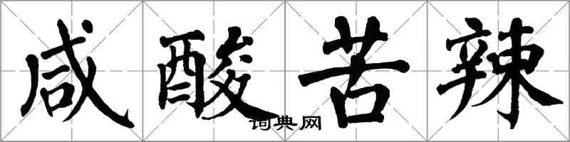 翁闓運鹹酸苦辣楷書怎么寫