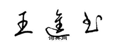 梁錦英王進書草書個性簽名怎么寫