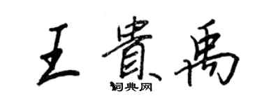 王正良王貴禹行書個性簽名怎么寫