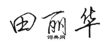 駱恆光田麗華行書個性簽名怎么寫