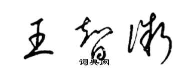 梁錦英王智微草書個性簽名怎么寫