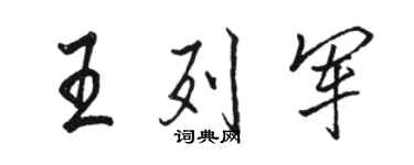 駱恆光王列軍行書個性簽名怎么寫