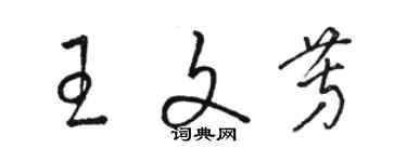 駱恆光王文芳草書個性簽名怎么寫