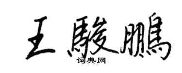 王正良王駿鵬行書個性簽名怎么寫