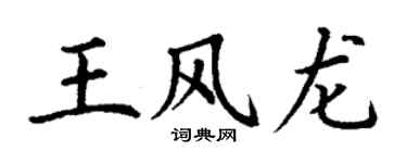 丁謙王風龍楷書個性簽名怎么寫