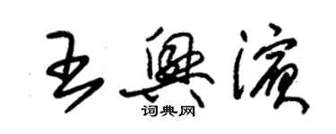 朱錫榮王興濱草書個性簽名怎么寫