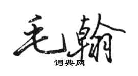 駱恆光毛翰行書個性簽名怎么寫