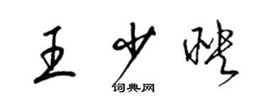 梁錦英王少映草書個性簽名怎么寫