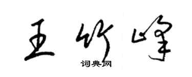 梁錦英王竹峰草書個性簽名怎么寫