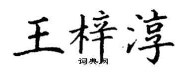 丁謙王梓淳楷書個性簽名怎么寫