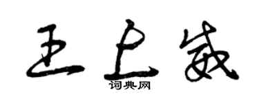 曾慶福王上威草書個性簽名怎么寫