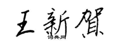 王正良王新賀行書個性簽名怎么寫