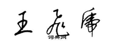 梁錦英王飛虎草書個性簽名怎么寫