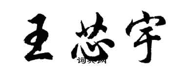 胡問遂王芯宇行書個性簽名怎么寫