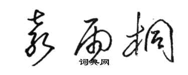 駱恆光袁雨桐草書個性簽名怎么寫