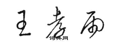 駱恆光王孝雨草書個性簽名怎么寫