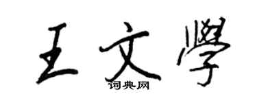 王正良王文學行書個性簽名怎么寫
